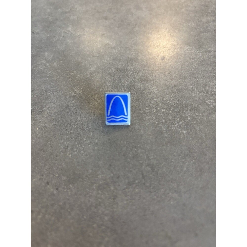 VTG St Louis Arch Logo Enamel Lapel Pin Single Post Clutch Back Blue